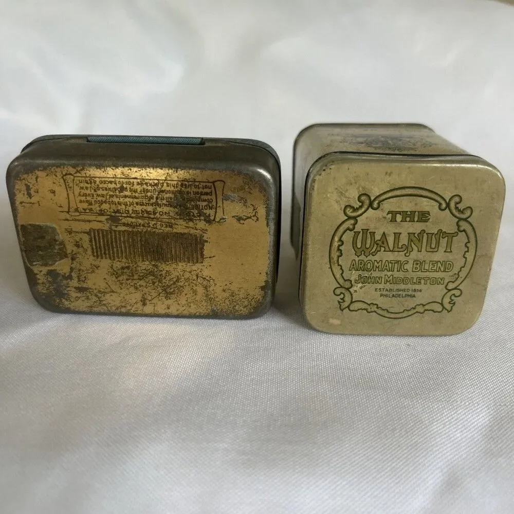 Lot of 2 Vintage Tobacco Tins Edgeworth & John Middleton Advertising USA